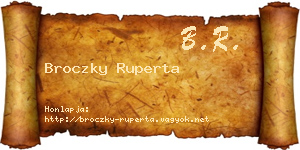 Broczky Ruperta névjegykártya